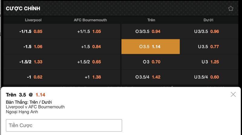 Khi nào kèo tổng 3.5 xuất hiện?
